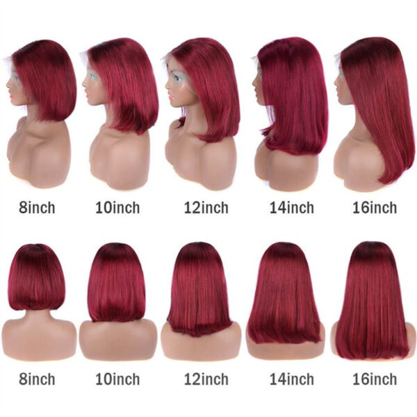 13x4 Straight Hair Colored BOB Lace Front Wig - Image 7
